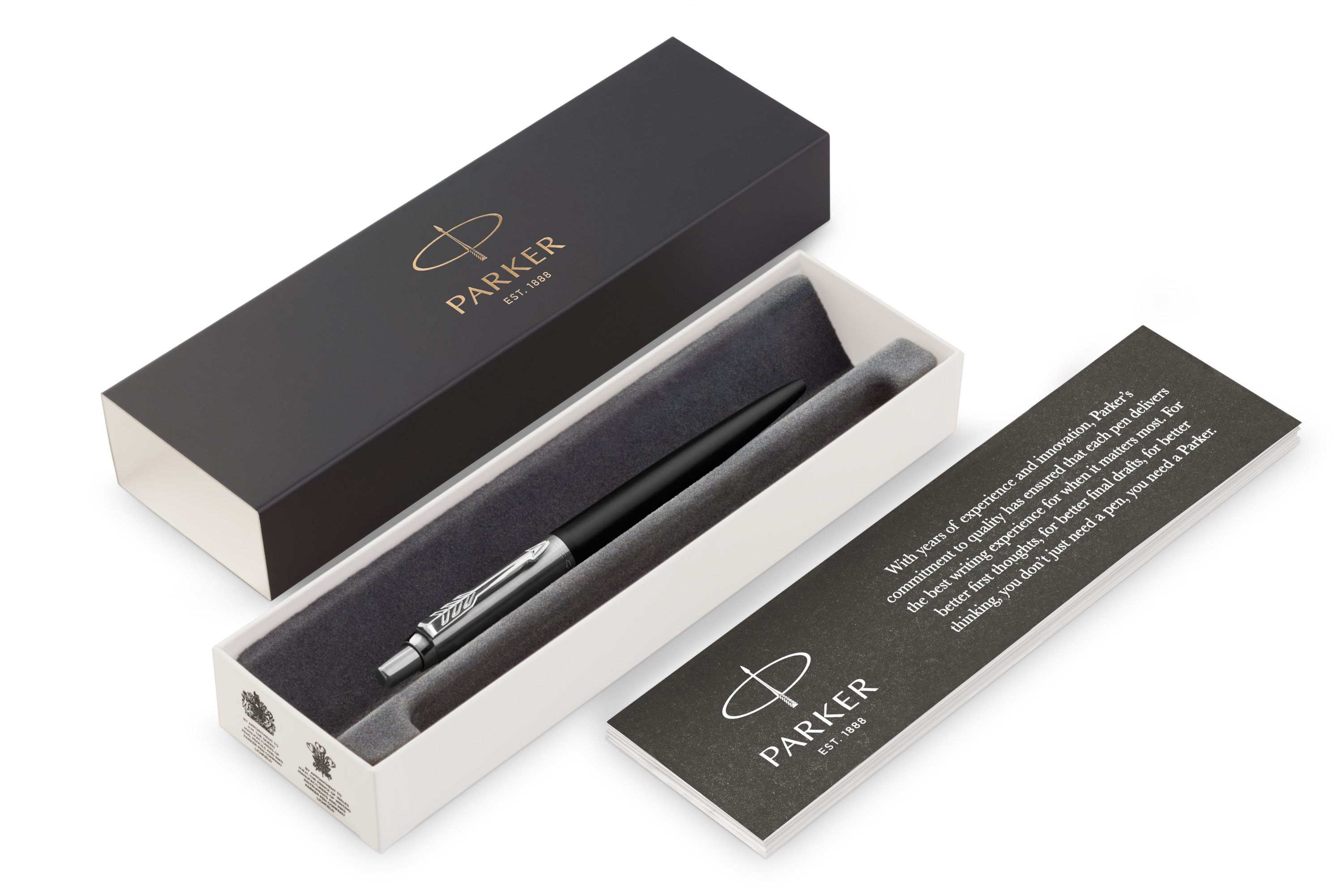 Matte Black /& Chrome Parker Jotter Bond Street Ballpoint Pen Brand New
