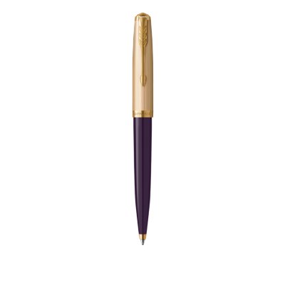 
PARKER 51 Plum Resin Gold Trim Ballpoint Pen 